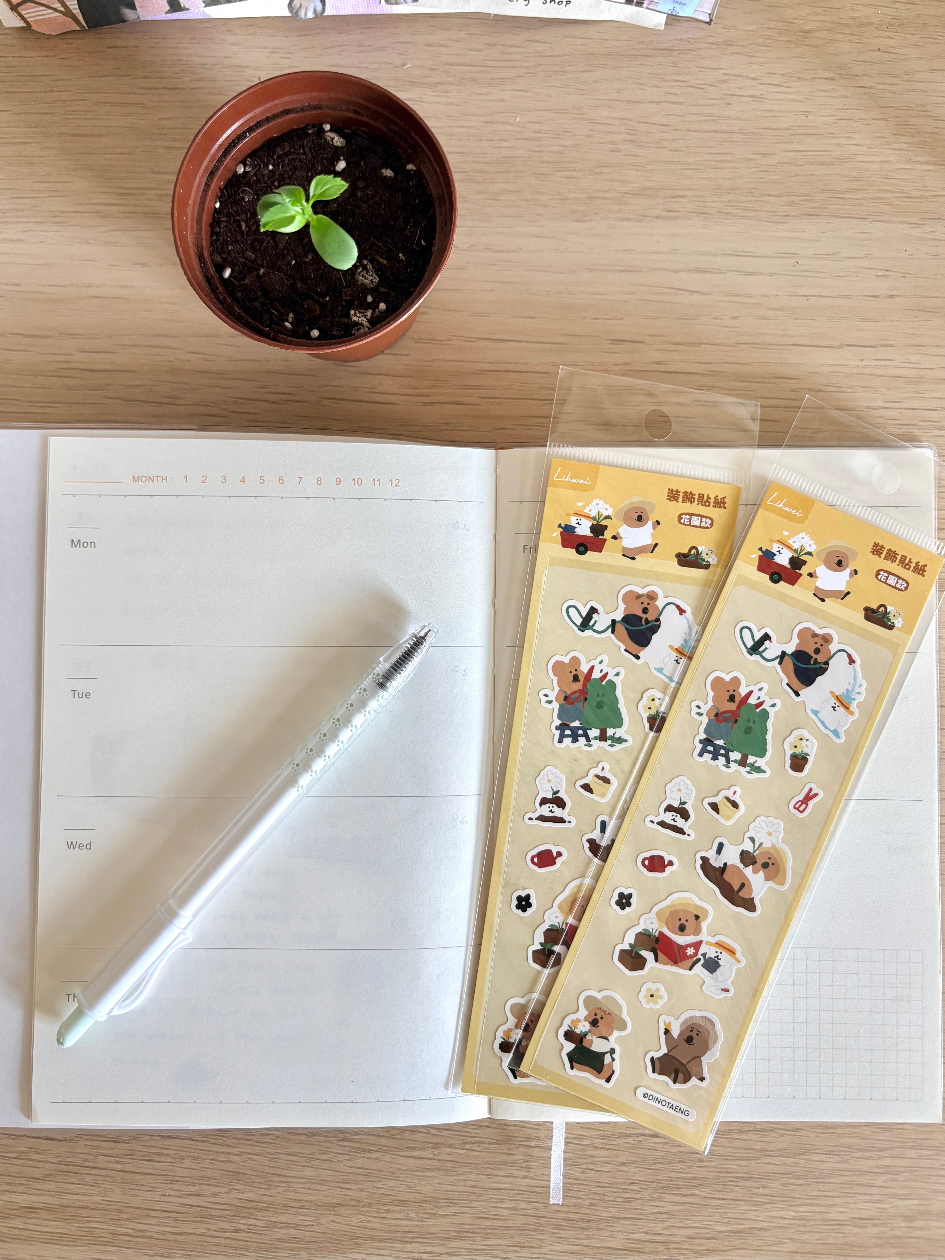 Gardening Sticker Sheet - Dinotaeng